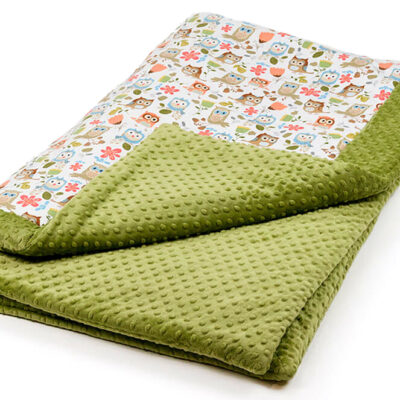 Koc LULI OWL Minky kiwi 130 x 200 cm 2 Mon Miracle