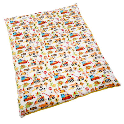 01 Kołderka KOPARKI bawełna żółta 80x100 cm Mon Miracle 1