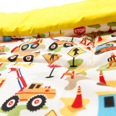 01 Kołderka KOPARKI bawełna żółta 80x100 cm Mon Miracle 2