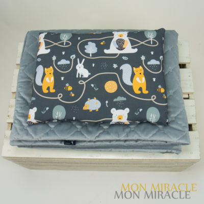 Komplet VELVET gray FRIENDS 80x100 cm i 30x40 cm