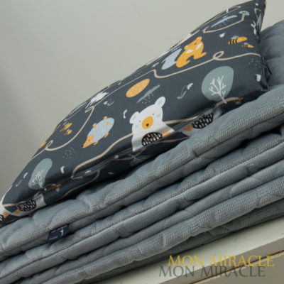 Komplet VELVET gray FRIENDS 80x100 cm i 30x40 cm 5