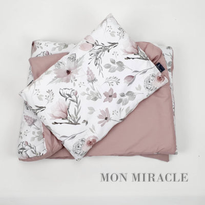komplet pościeli z wypełnieniem bawełna bloom dark rose